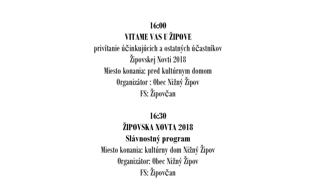 Žipovská novta 2018  Žipovská novta 2018